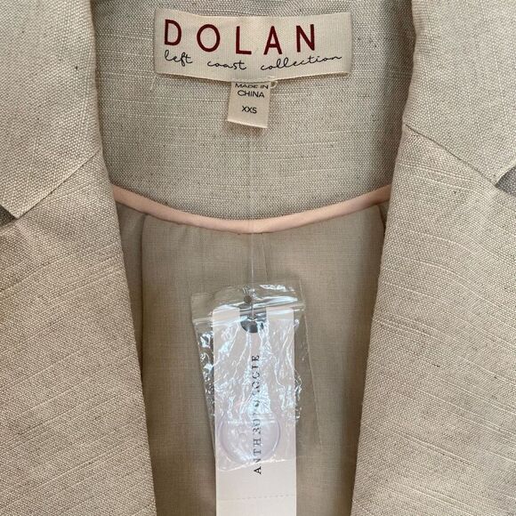 Anthropologie Dolan Beige Linen Blend Cropped Blazer NWT Size Extra Extra Small - Picture 6 of 9